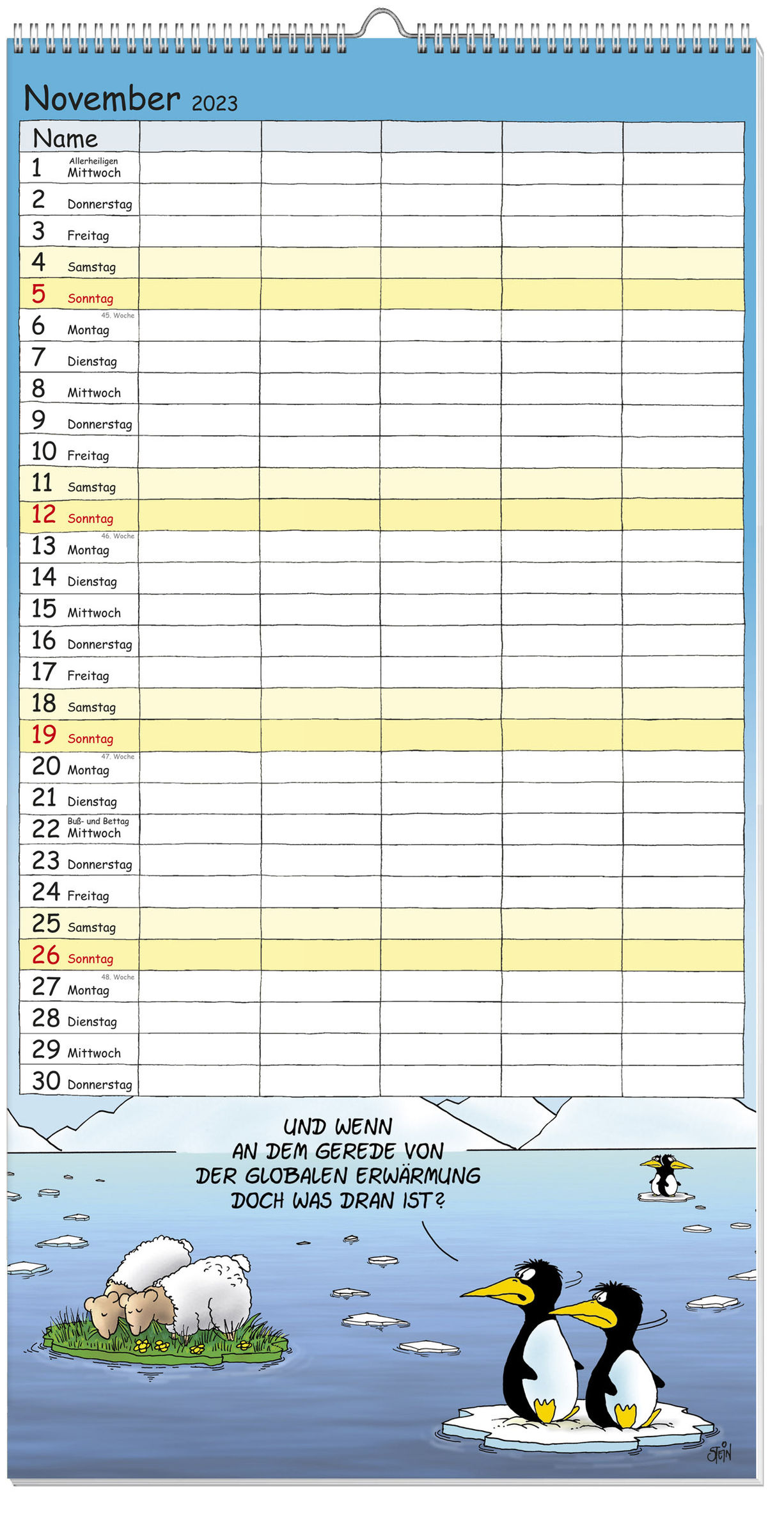 Uli Stein Familienkalender 2023: Familienplaner mit 5 Spalten - Kalender  bestellen