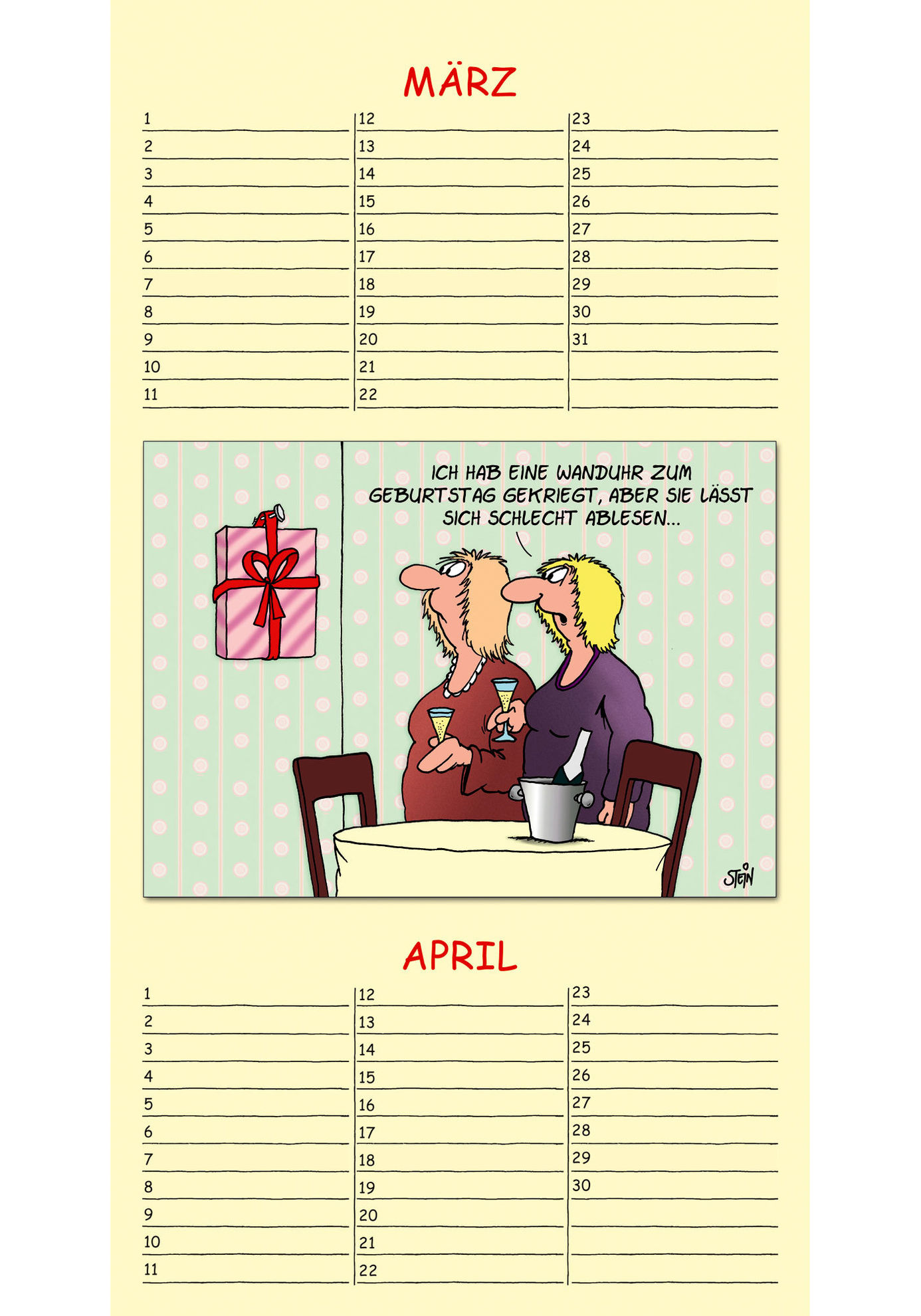 Uli Stein Geburtstagskalender, immerwährend - Kalender bestellen