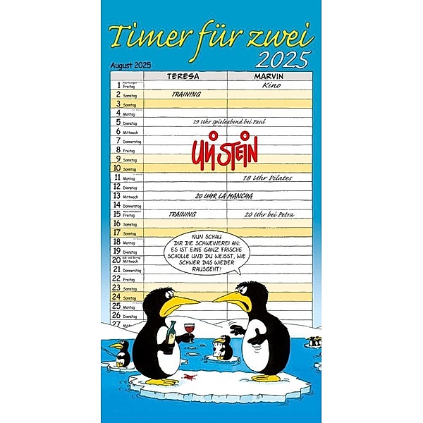 Uli Stein Timer für zwei 2025: Monatskalender für die Wand, Uli Stein