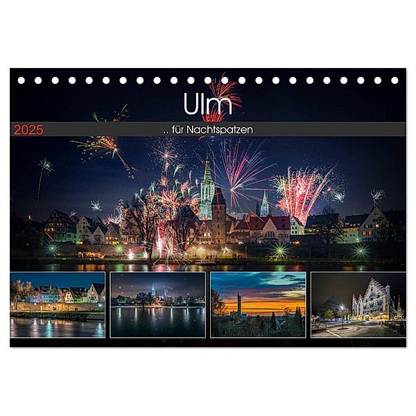 Ulm für Nachtspatzen (Tischkalender 2025 DIN A5 quer), CALVENDO Monatskalender, Calvendo, Trancerapid Photography