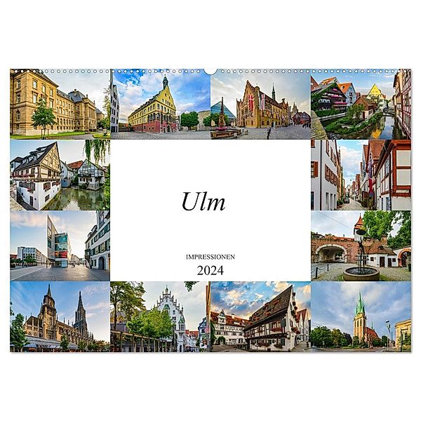 Ulm Impressionen (Wandkalender 2024 DIN A2 quer), CALVENDO Monatskalender, Dirk Meutzner