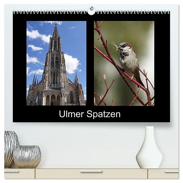 Ulmer Spatzen (hochwertiger Premium Wandkalender 2025 DIN A2 quer), Kunstdruck in Hochglanz, Calvendo, Kattobello