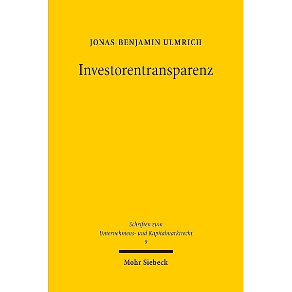 Ulmrich, J: Investorentransparenz, Jonas-Benjamin Ulmrich