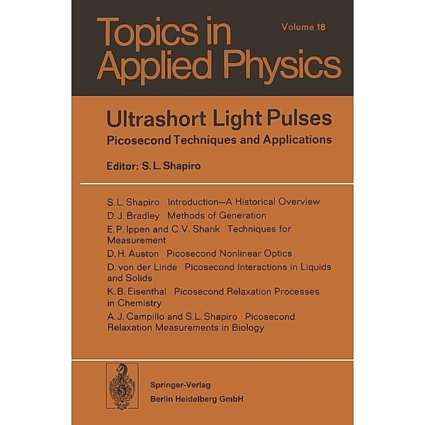 Ultrashort Light Pulses / Topics in Applied Physics Bd.18