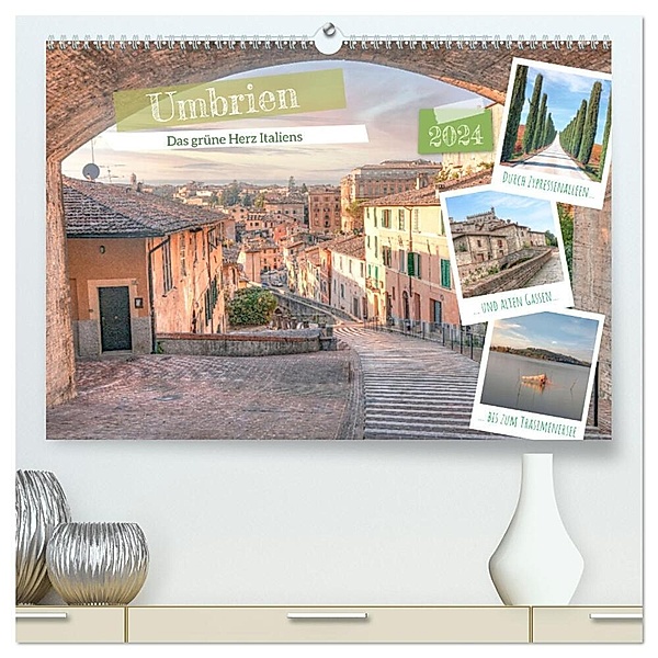 Umbrien - Das grüne Herz Italiens (hochwertiger Premium Wandkalender 2024 DIN A2 quer), Kunstdruck in Hochglanz, Joana Kruse
