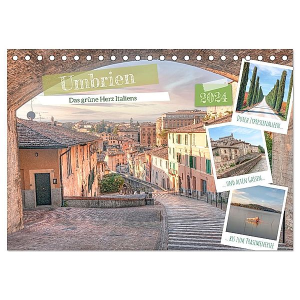 Umbrien - Das grüne Herz Italiens (Tischkalender 2024 DIN A5 quer), CALVENDO Monatskalender, Joana Kruse