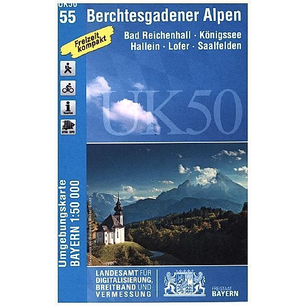 Umgebungskarte / Topographische Karte Bayern Berchtesgadener Alpen