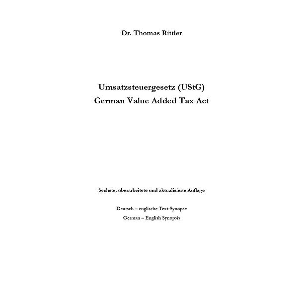 Umsatzsteuergesetz, Thomas Rittler