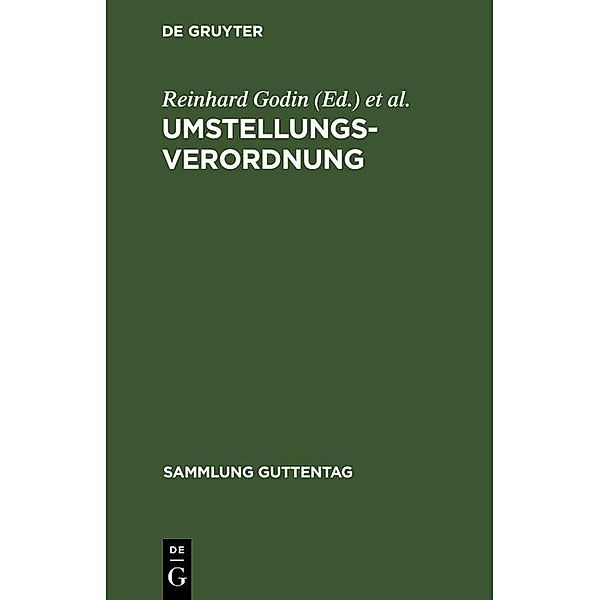 Umstellungsverordnung / Sammlung Guttentag