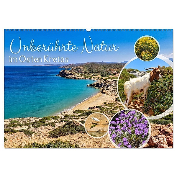 Unberührte Natur im Osten Kretas (Wandkalender 2024 DIN A2 quer), CALVENDO Monatskalender, Claudia Kleemann