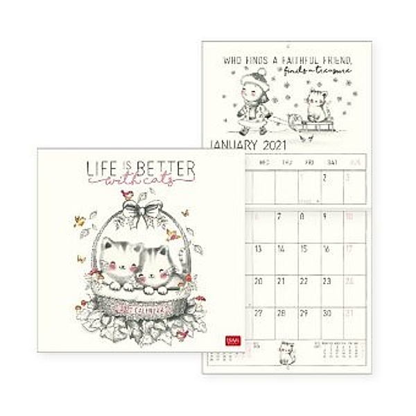 Uncoated Paper Calendar 2021 - Sketchy Cats