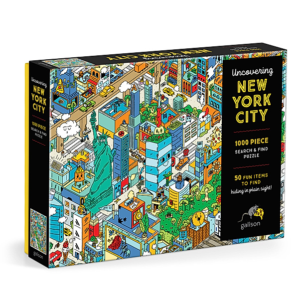 Galison Uncovering New York City Search and Find 1000 Piece Puzzle, Galison