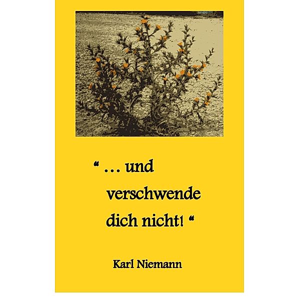 ... und verschwende dich nicht!, KARL NIEMANN