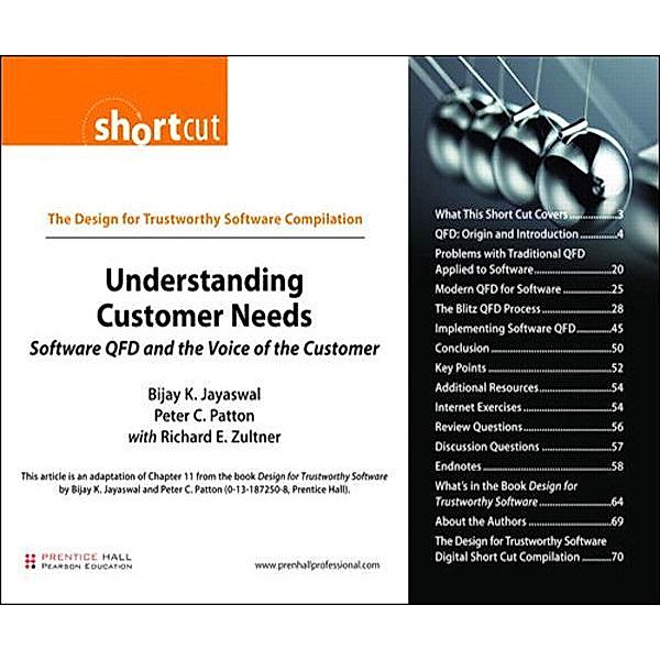 Understanding Customer Needs (Digital Short Cut), Bijay Jayaswal, Peter Patton, Zultner Richard E.
