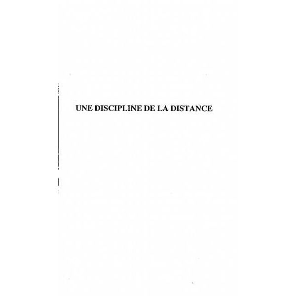 Une discipline de la distance / Hors-collection, Cecilia Sanchez