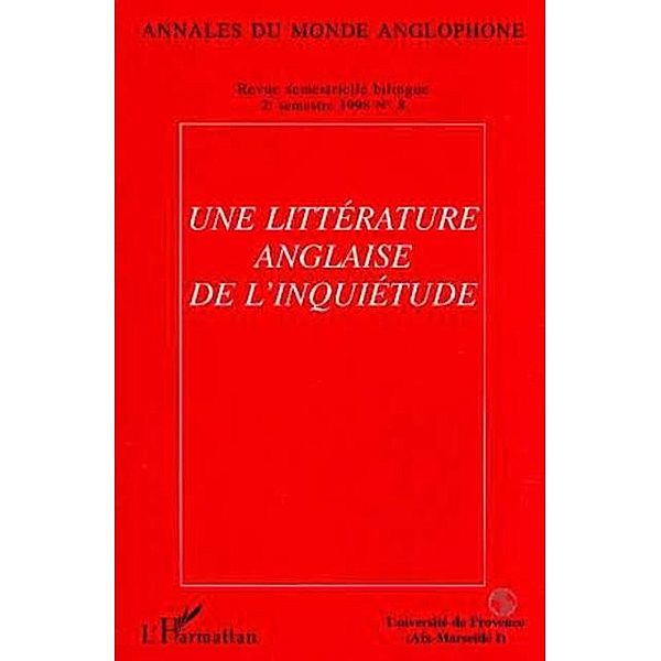 Une litterature anglaise de l'inquietude / Hors-collection, Collectif
