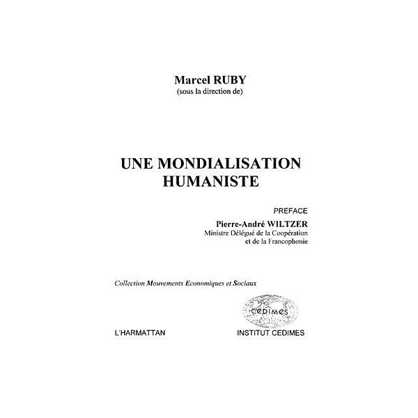 Une mondialisation humaniste / Hors-collection, Ruby Marcel