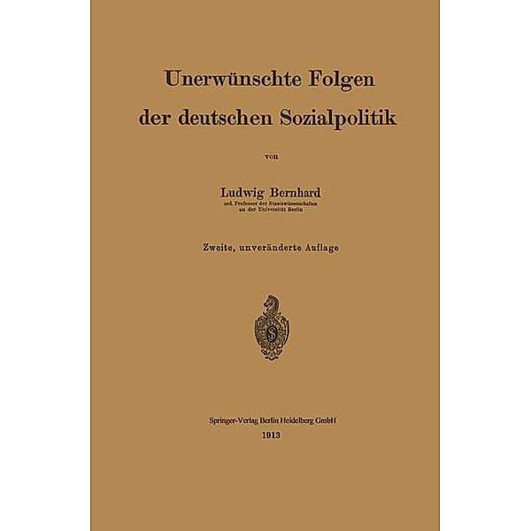 Unerwünschte Folgen der deutschen Sozialpolitik, Ludwig Bernhard