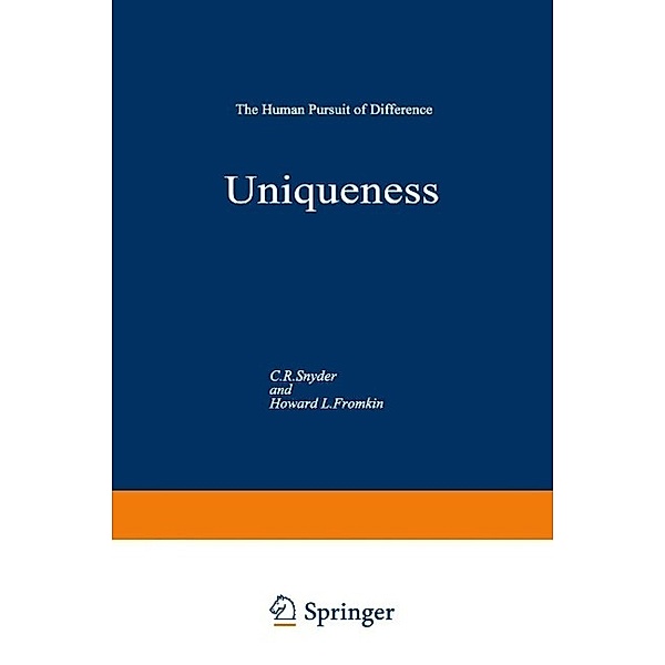 Uniqueness / Perspectives in Social Psychology, C. R. Snyder, Howard L. Fromkin