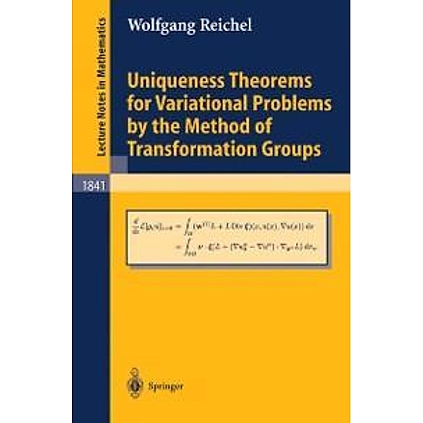 Uniqueness Theorems for Variational Problems by the Method of Transformation Groups / Lecture Notes in Mathematics Bd.1841, Wolfgang Reichel