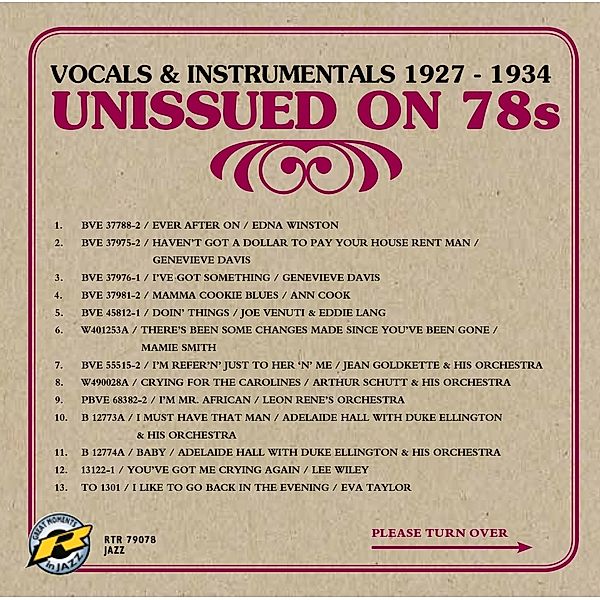 Unissued 78s-Vocals & Instrumentals, Diverse Interpreten