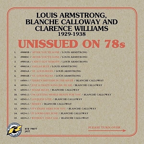 Unissued On 78s Hot Dance Bands 1929-38, Louis Armstrong