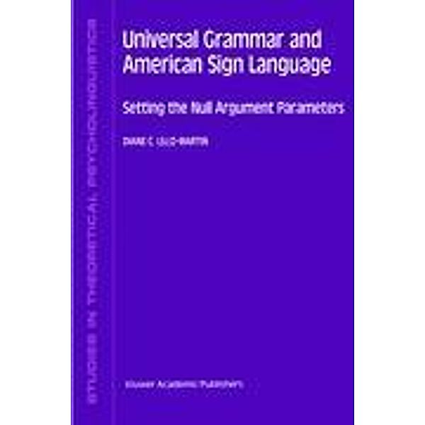 Universal Grammar and American Sign Language, D. C. Lillo-Martin