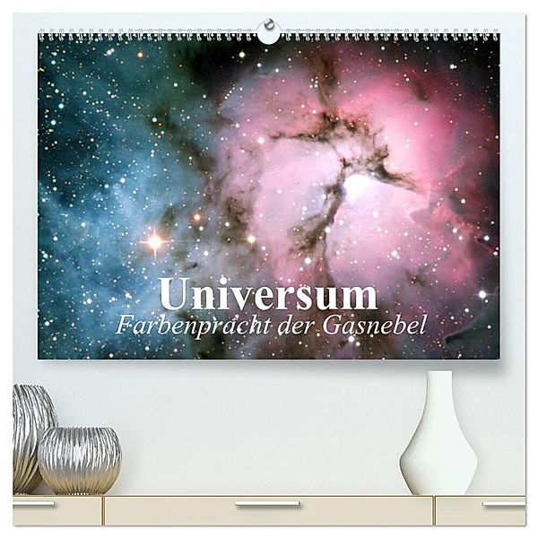 Universum. Farbenpracht der Gasnebel (hochwertiger Premium Wandkalender 2024 DIN A2 quer), Kunstdruck in Hochglanz, Elisabeth Stanzer