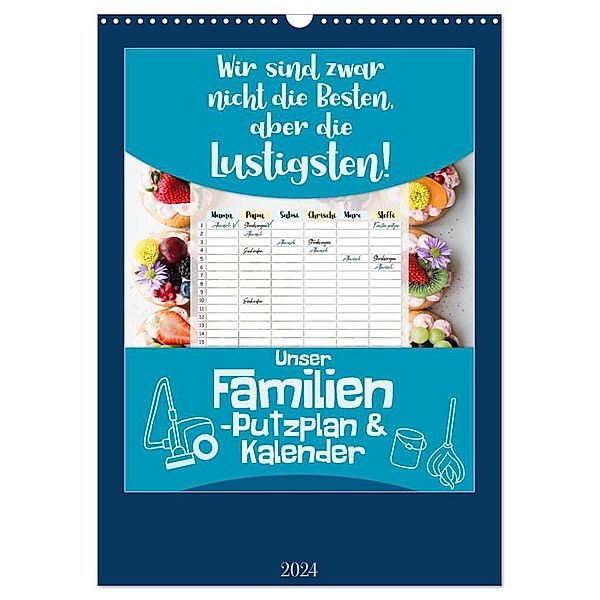 Unser Familien-Putzplan & Kalender 2024 (Wandkalender 2024 DIN A3 hoch), CALVENDO Monatskalender, MD-Publishing