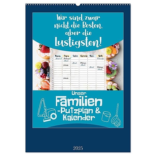Unser Familien-Putzplan & Kalender 2025 (Wandkalender 2025 DIN A2 hoch), CALVENDO Monatskalender, Calvendo, MD-Publishing