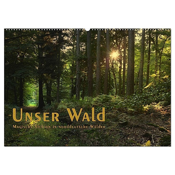 Unser Wald - Magische Sichten in norddeutsche Wälder / Geburtstagskalender (Wandkalender 2024 DIN A2 quer), CALVENDO Monatskalender, Heike Langenkamp