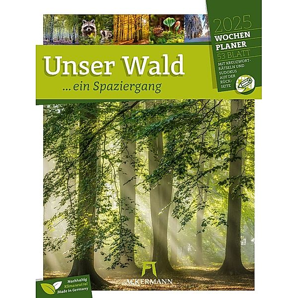 Unser Wald - Wochenplaner Kalender 2025, Ackermann Kunstverlag