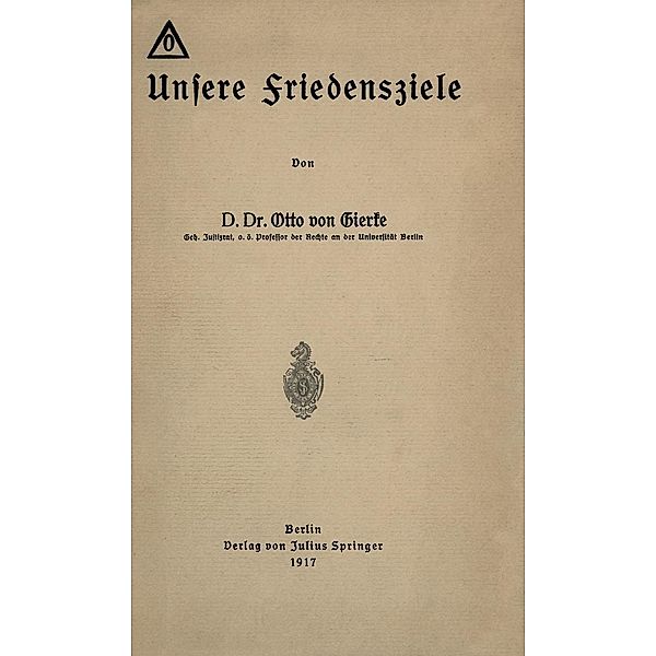 Unsere Friedensziele, Otto von Gierke