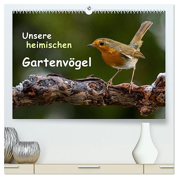 Unsere heimischen Gartenvögel (hochwertiger Premium Wandkalender 2025 DIN A2 quer), Kunstdruck in Hochglanz, Calvendo, Dieter Wilczek