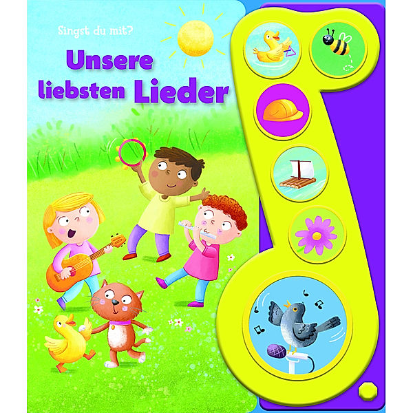 Unsere liebsten Lieder - Liederbuch mit Sound - Pappbilderbuch mit 6 Melodien