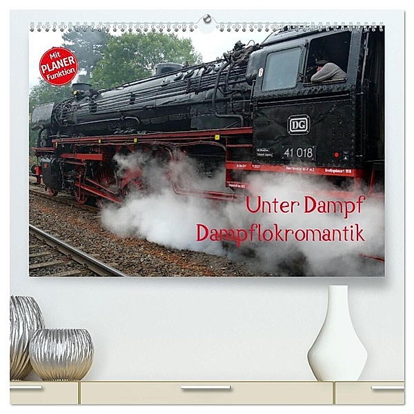 Unter Dampf - Dampflokromantik (hochwertiger Premium Wandkalender 2024 DIN A2 quer), Kunstdruck in Hochglanz, Peter Härlein