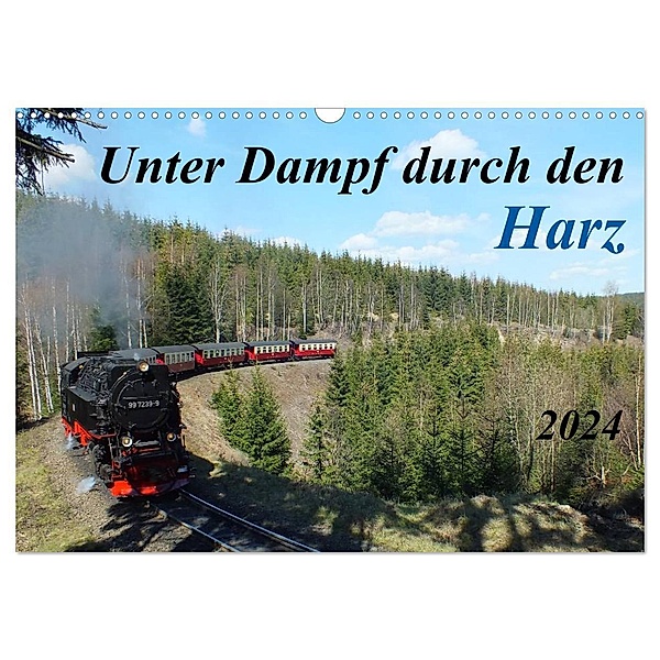 Unter Dampf durch den Harz (Wandkalender 2024 DIN A3 quer), CALVENDO Monatskalender, Holger Felix