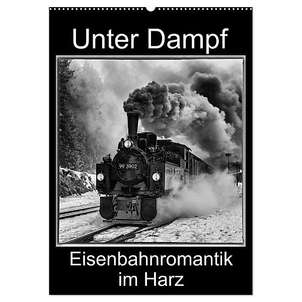 Unter Dampf. Eisenbahnromantik im Harz (Wandkalender 2024 DIN A2 hoch), CALVENDO Monatskalender, Marion Maurer