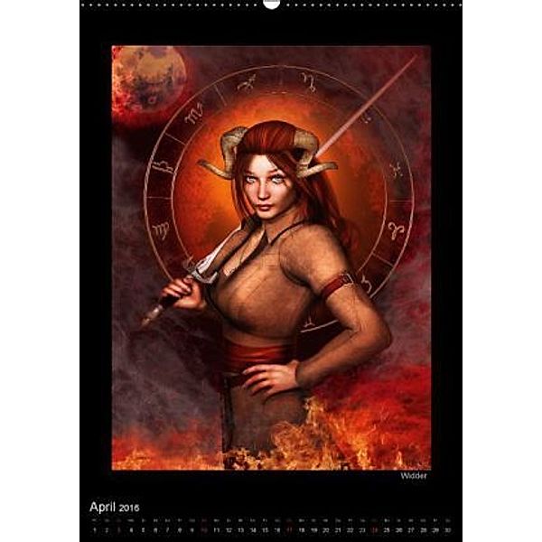 Unter Sternen geboren - Sternzeichen in Fantasy-Art (Wandkalender 2016 DIN A2 hoch), Britta Glodde