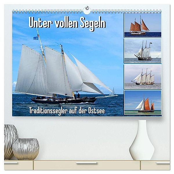 Unter vollen Segeln Traditionssegler auf der Ostsee (hochwertiger Premium Wandkalender 2024 DIN A2 quer), Kunstdruck in Hochglanz, Stoerti-md