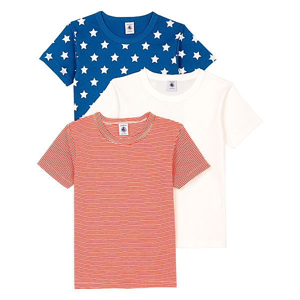 Petit Bateau Unterhemd BIG ETOILES 3er-Pack in mailard/marshmallow/milleraies spicy