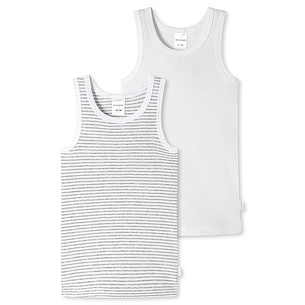 Schiesser Unterhemd BOYS ORIGINAL CLASSICS 2er Pack in weiß/grau