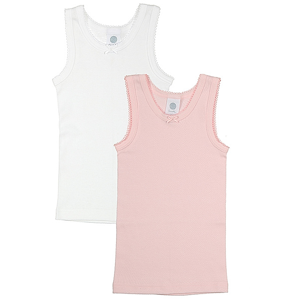 Sanetta Unterhemd CLASSY GIRL 2er-Pack in weiß/rosa