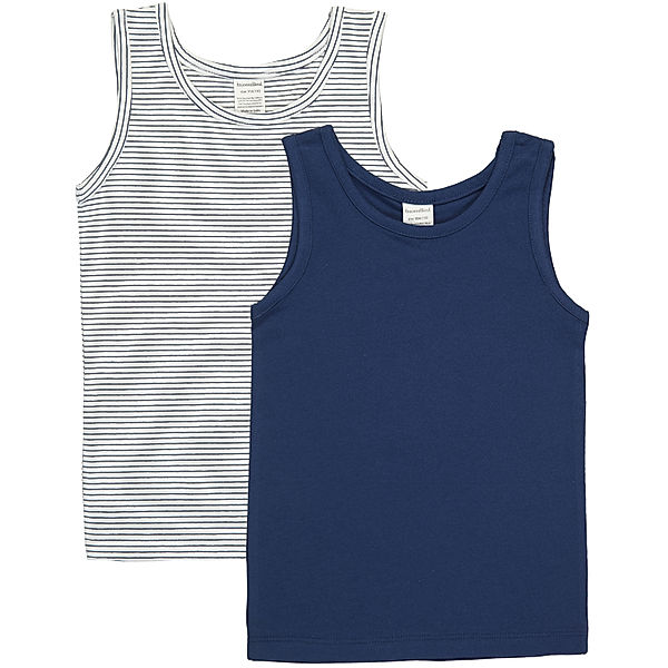 tausendkind essentials Unterhemd EASY 2er-Pack in weiß/dunkelblau