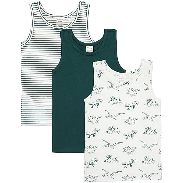 tausendkind essentials Unterhemd EASY 3er-Pack in weiß/dunkelgrün