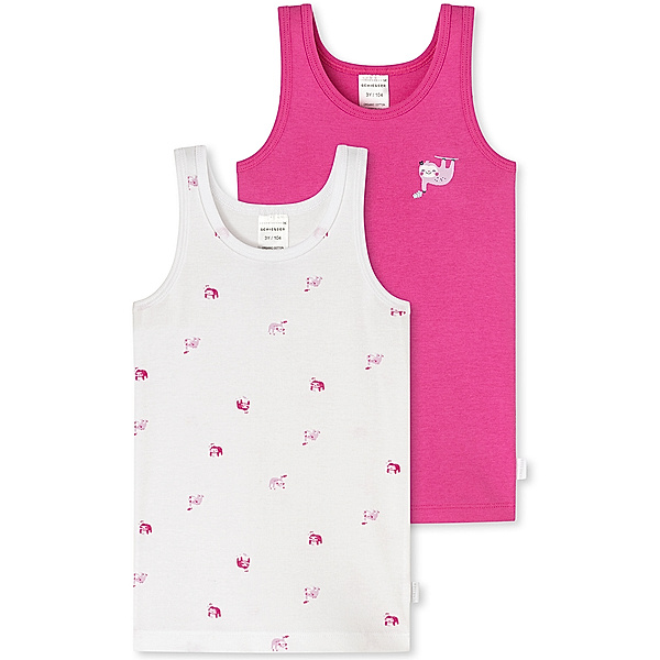 Schiesser Unterhemd FOREST LOVE 2er-Pack in weiß/pink
