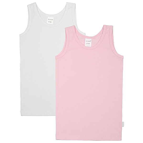 Schiesser Unterhemd GIRLS ORIGINAL CLASSICS 2er Pack in weiß/rosa