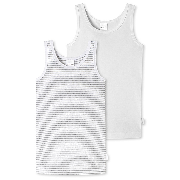 Schiesser Unterhemd GIRLS ORIGINAL CLASSICS 2er Pack in weiß/grau