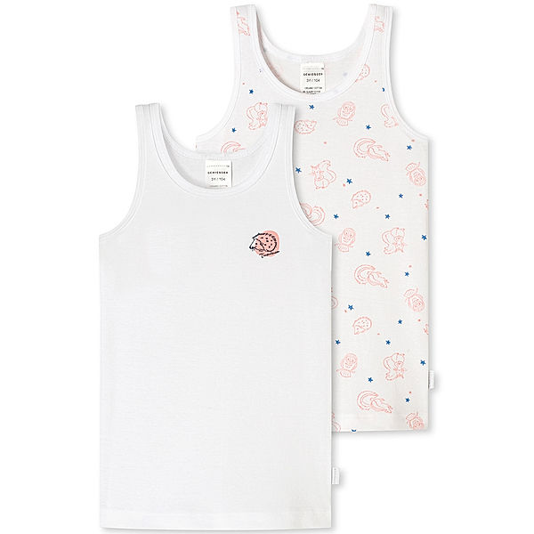 Schiesser Unterhemd HEDGEHOG LOVE 2er-Pack in weiß/rosa