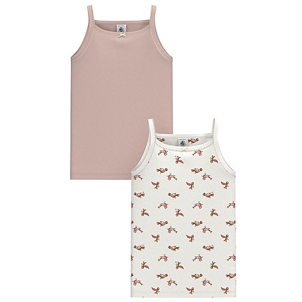 Petit Bateau Unterhemd MOINEAU 2er-Set in rose/weiß